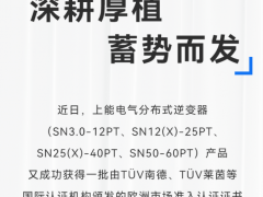 加速進(jìn)擊歐洲市場(chǎng)！上能電氣SN全系分布式逆變器獲多項(xiàng)認(rèn)證